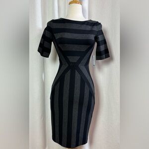 Anthropologie Maeve S869A Pencil Bodycon Midi Knit Dress Stripes Size 4 NEW NWT